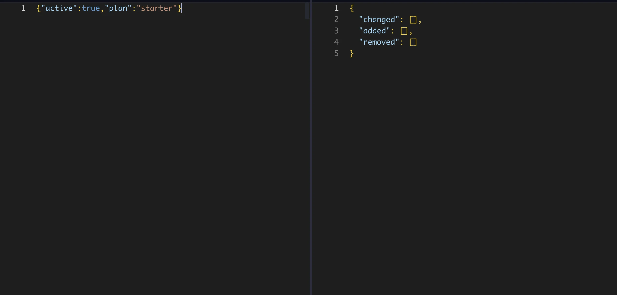 JSON diff vs text diff in Forge Json